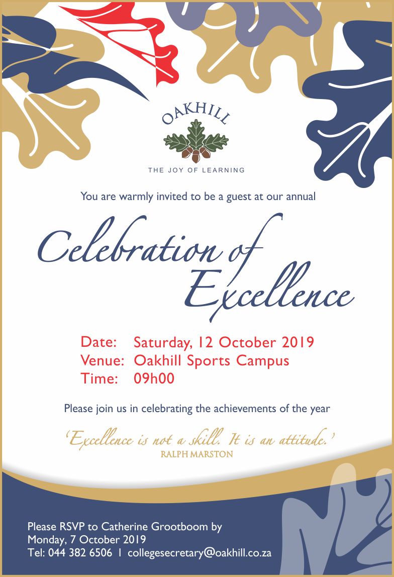 Invite College Celebration of Excellence 2019