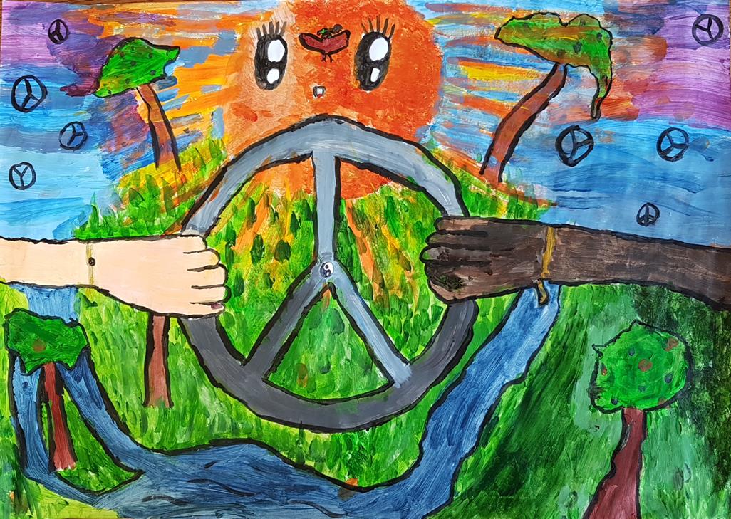 Jemima Wilcox-Jones artwork wins 3rd prize in the Lions International Peace Poster competition (Copy)