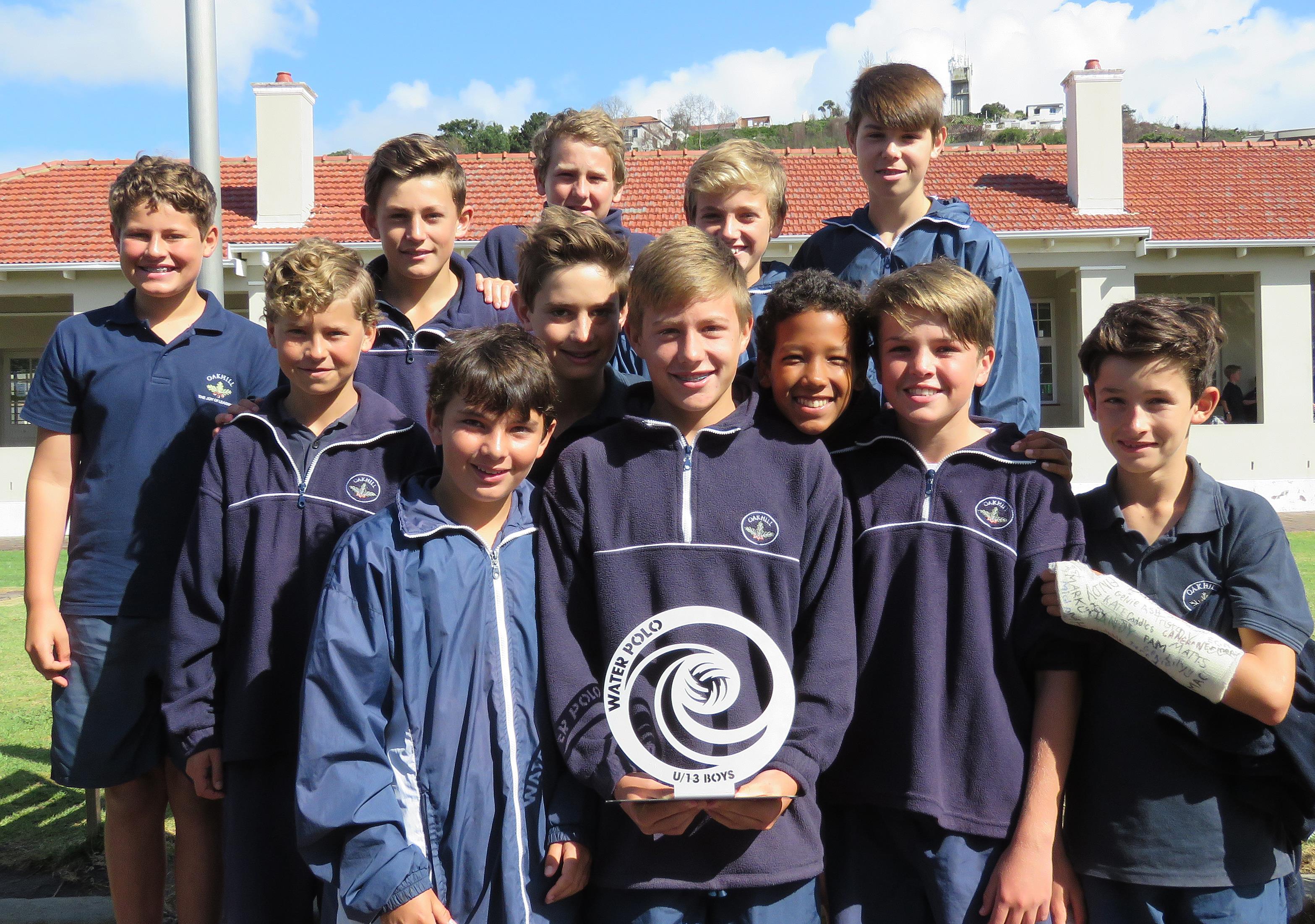 Oakhill U13A boys team win the SWD Water Polo League trophy